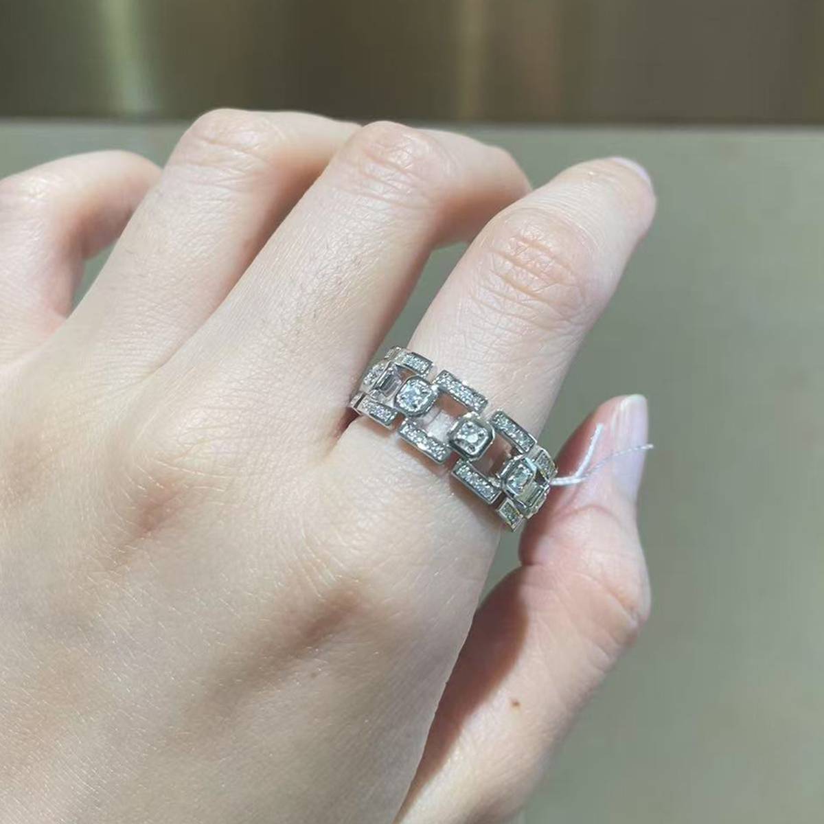 Light Luxury Men's Ring S925 Silver Plated Platinum Customized Selection Side Stone Moissanite 0.85ct